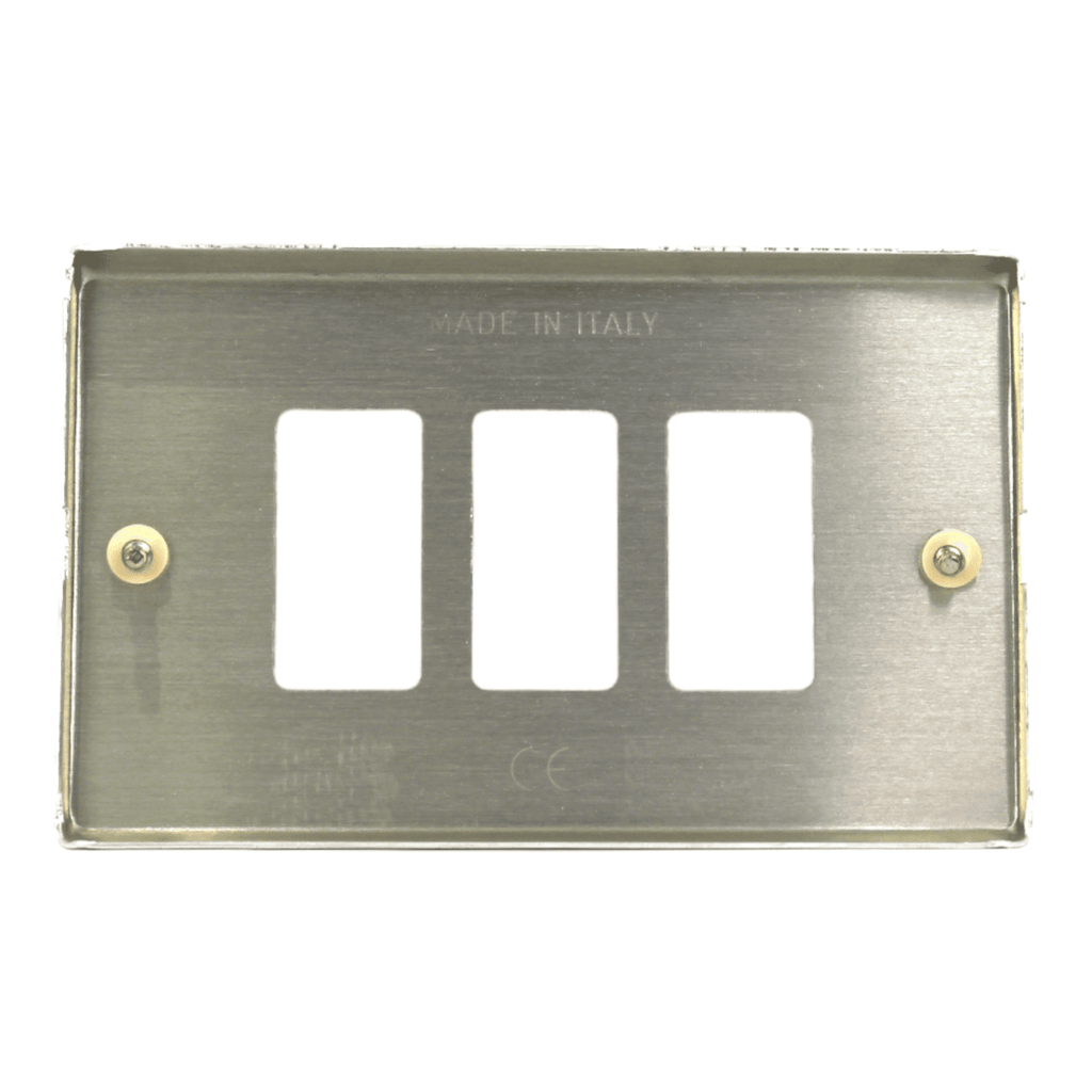 PLACA 3 PUESTO CON TORNILLOS ALUMINIO ANODIZADO