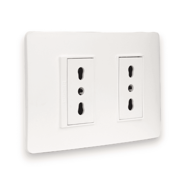 TOMA CORRIENTE DOBLE 2P+T 10/16A 250V BLANCO ARMADA LÚZICA