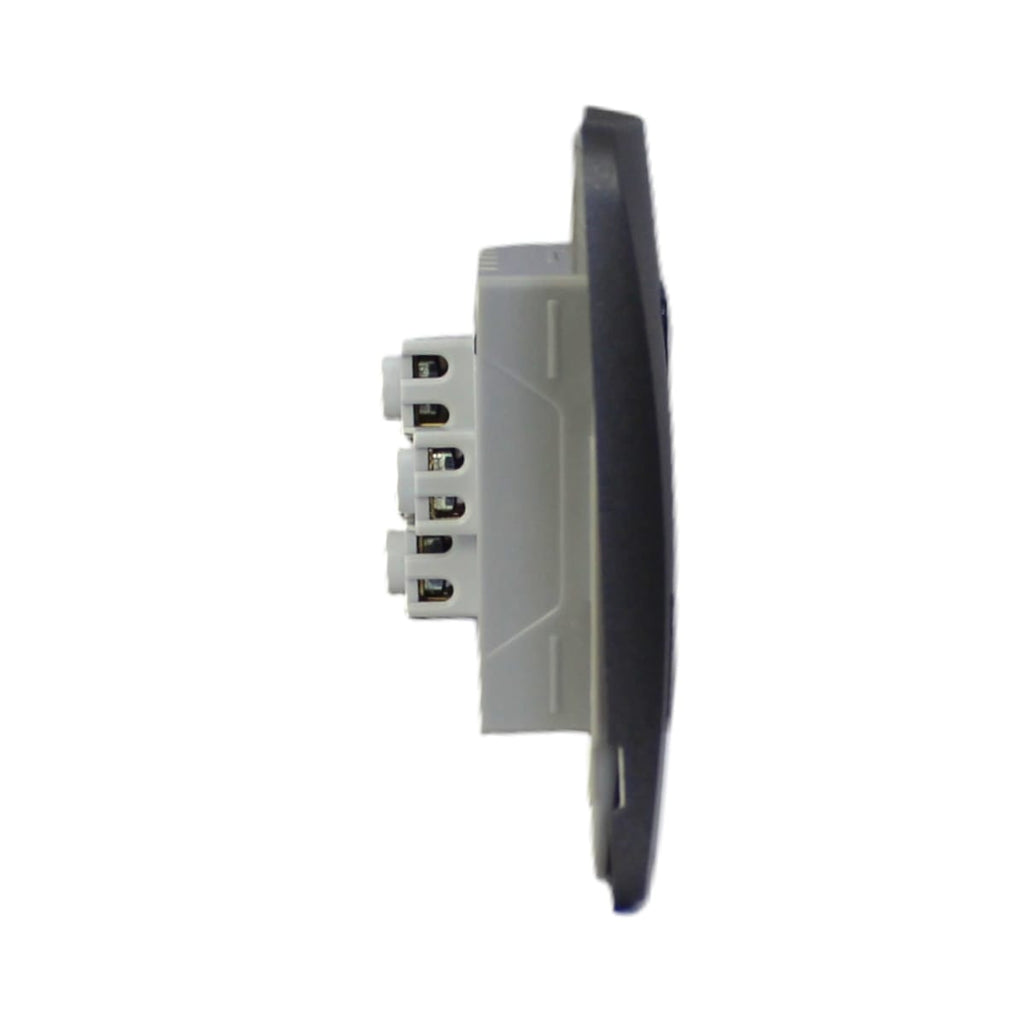 PLACA MILUZ ARMADA C/TOMA CORRIENTE TRIPLE 10A 250V GRAFITO