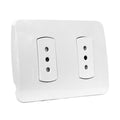 PLACA MILUZ ARMADA C/TOMA CORRIENTE DOBLE 10A 250V BLANCO