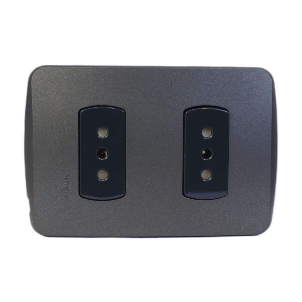 PLACA MILUZ ARMADA C/TOMA CORRIENTE DOBLE 10A 250V GRAFITO
