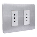 PLACA ORION ARMADA C/TOMA CORRIENTE DOBLE 10A 250V ALU COSMIC