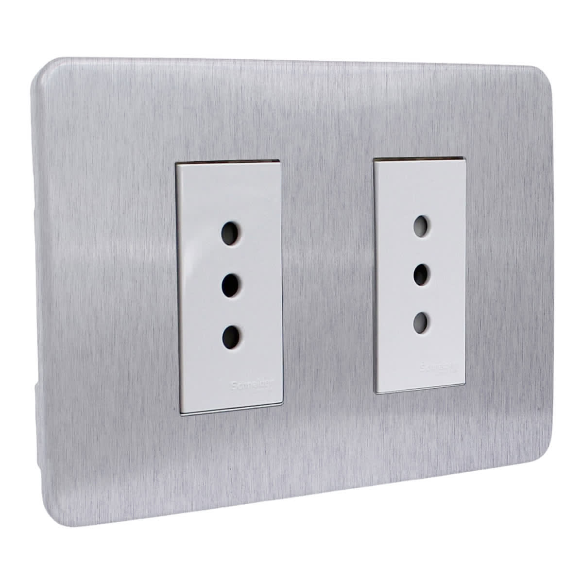 PLACA ORION ARMADA C/TOMA CORRIENTE DOBLE 10A 250V ALU COSMIC