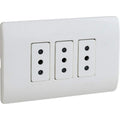 PLACA GENESIS ARMADA C/TOMA CORRIENTE TRIPLE 10A 250V BLANCO